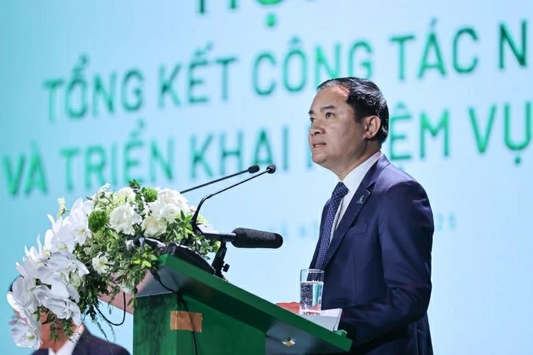 Tân Chủ tịch Petrovietnam Lê Ngọc Sơn phát biểu. (Ảnh: Nhật Bắc)