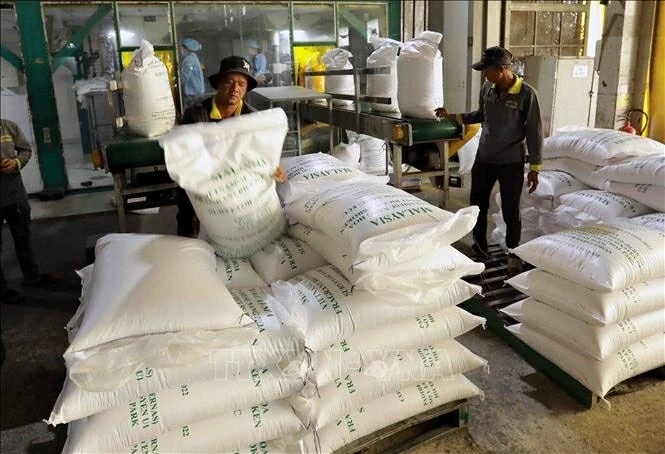 Sản phẩm gạo đóng gói và xuất khẩu. (Nguồn: TTXVN)