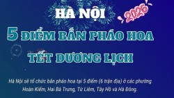 Hà Nội: Chi tiết thời gian và địa điểm 5 điểm bắn pháo hoa giao thừa Tết Dương lịch 2026