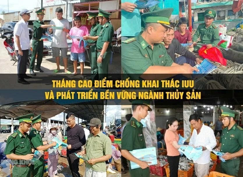 Bộ đội Biên phòng tỉnh Cà Mau phát tờ rơi, hướng dẫn ngư dân trong tỉnh - Ảnh: VGP/ Ngọc Khánh