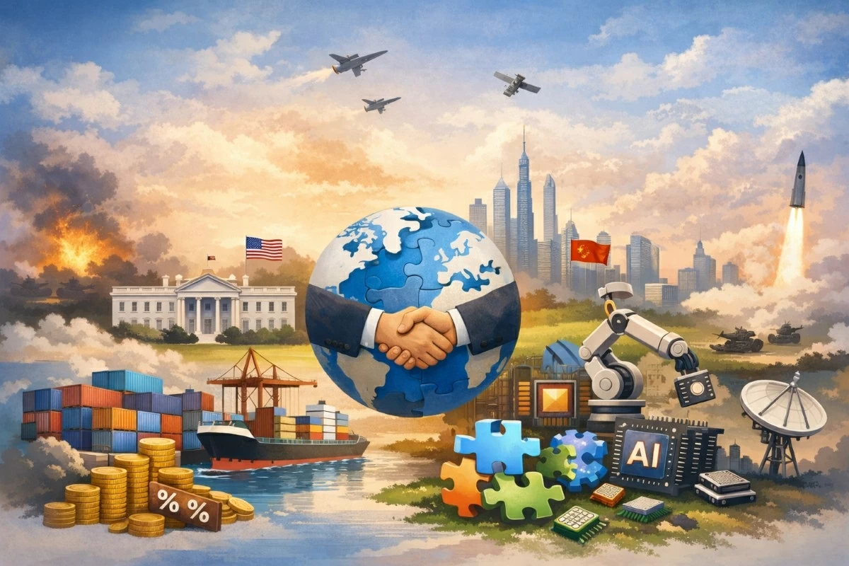 Những yếu tố định hình thế giới 2026. (Ảnh minh họa tạo bởi AI) Những yếu tố định hình thế giới 2026. (Ảnh minh họa tạo bởi AI)