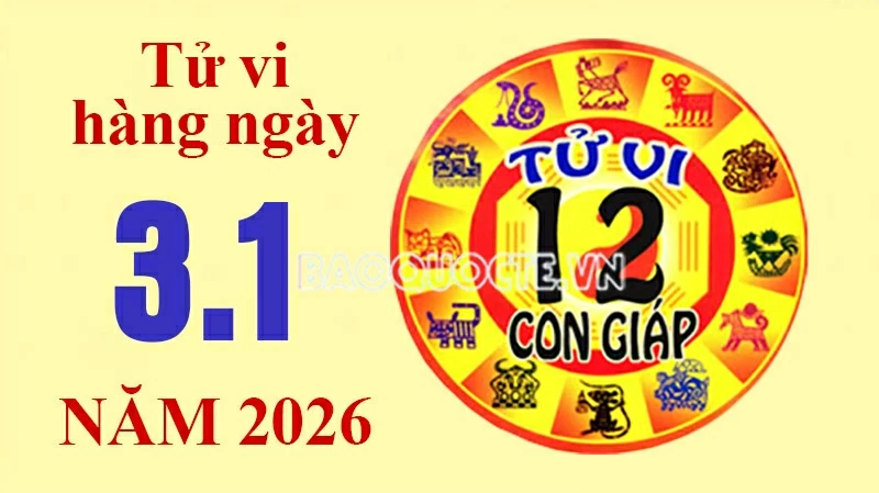 Tử vi hôm nay, xem tử vi 12 con giáp hôm nay ngày 3/1/2026: