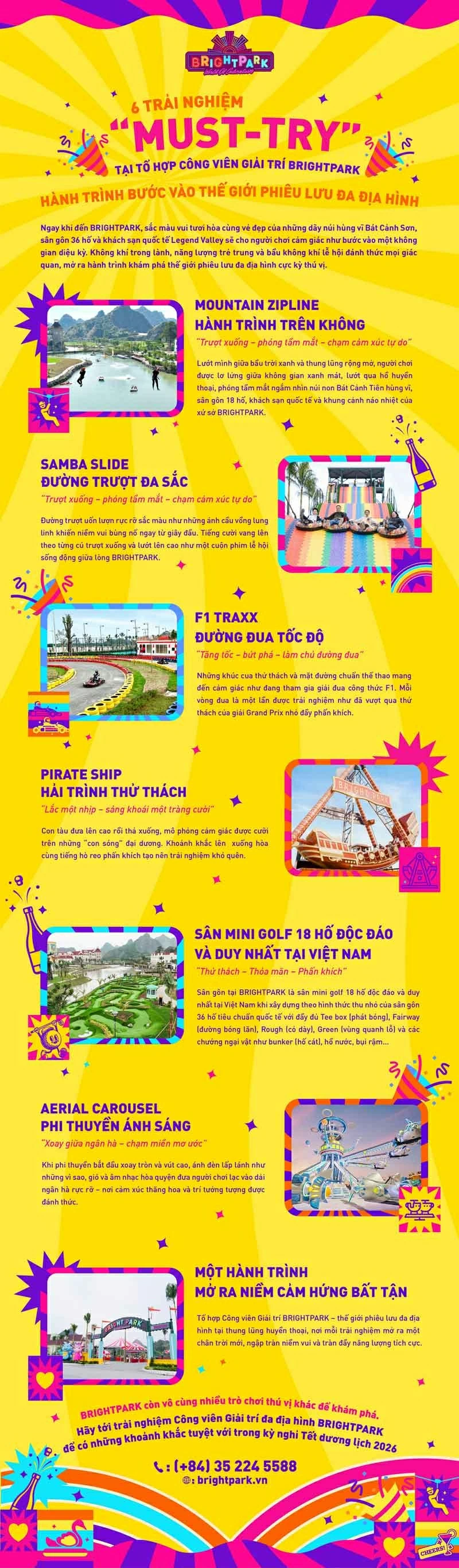 6 trải nghiệm 'nhất định phải thử' tại Tổ hợp Công viên giải trí Bright Park 6 trải nghiệm 'nhất định phải thử' tại Tổ hợp Công viên giải trí Bright Park