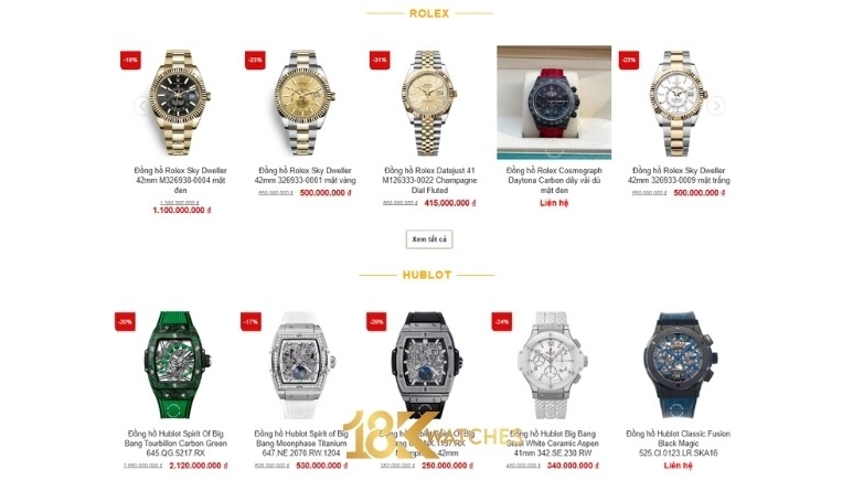 18K Watches VN - Thương hiệu bán đồng hồ chính hãng định vị bằng uy tín và chất lượng