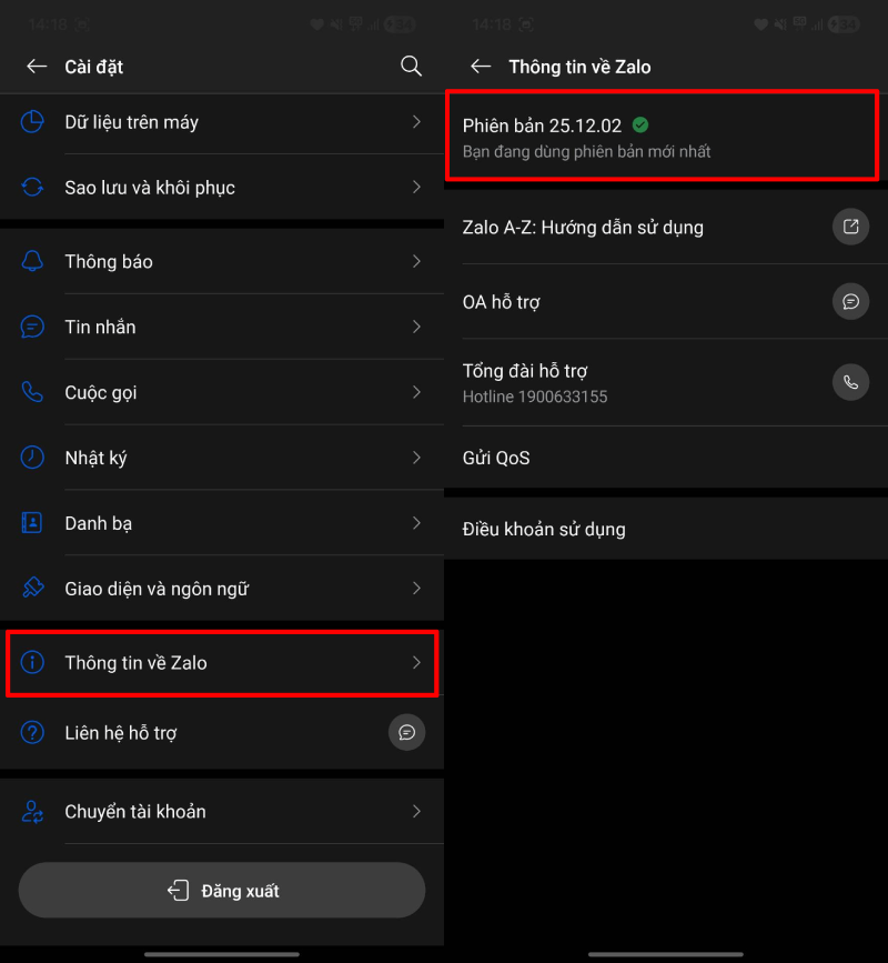 Tiến hành cập nhật Zalo lên phiên bản mới nhất. Tiến hành cập nhật Zalo lên phiên bản mới nhất.