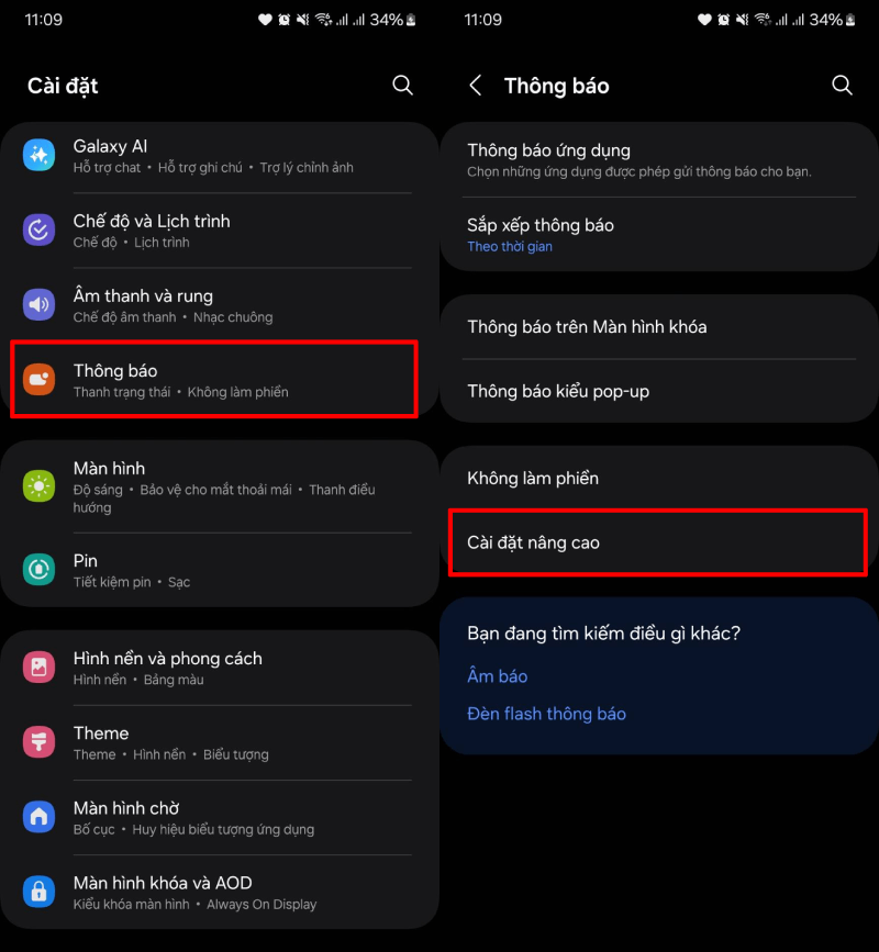 Mở Zalo, vào Thông báo, sau đó chọn Cài đặt nâng cao. Mở Zalo, vào Thông báo, sau đó chọn Cài đặt nâng cao.