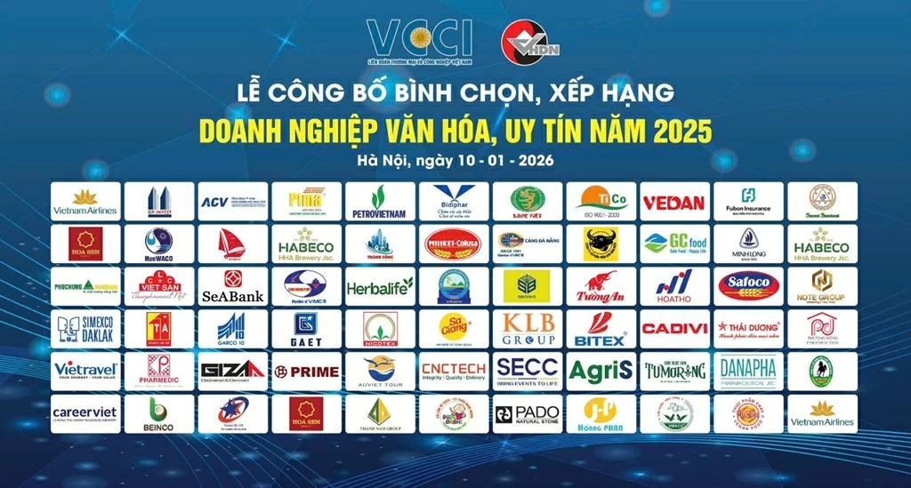 Tôn vinh 68 doanh nghiệp văn hóa, uy tín năm 2025 Tôn vinh 68 doanh nghiệp văn hóa, uy tín năm 2025
