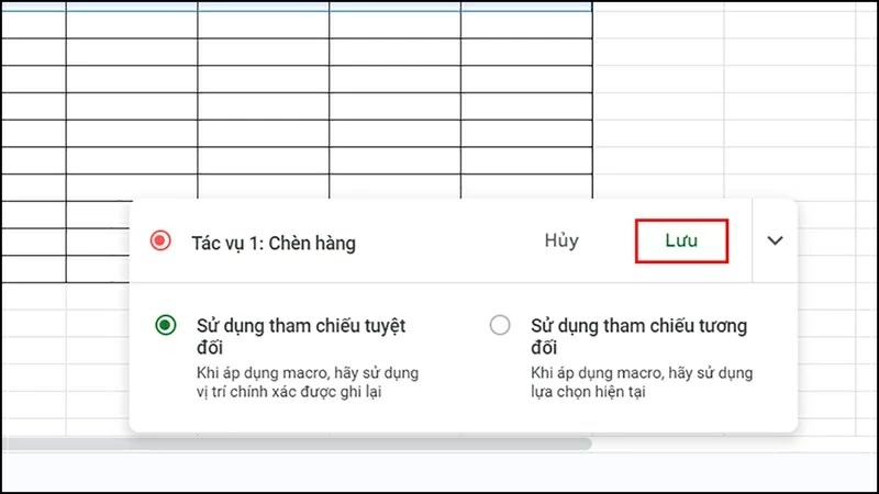 Thực hiện chèn dòng như bình thường.