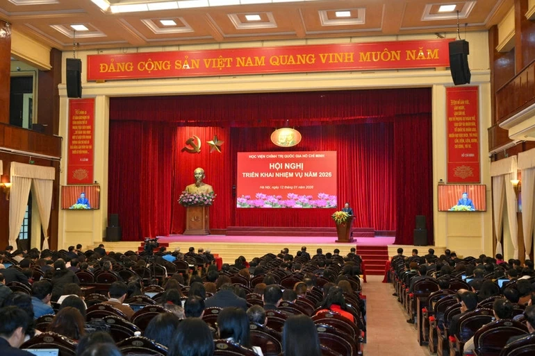 Học viện Chính trị quốc gia Hồ Chí Minh tổ chức Hội nghị triển khai nhiệm vụ năm 2026​​. (Nguồn: Báo Nhân dân)