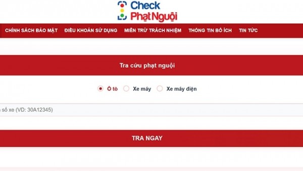Hướng dẫn tra cứu phạt nguội giao thông online trên checkphatnguoi.com.vn