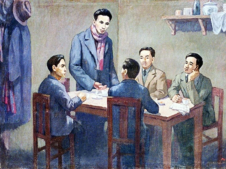 Hội nghị thành lập Đảng Cộng sản Việt Nam ngày 3/2/1930. Ảnh chụp lại tranh của họa sĩ Phi Hoanh tại Bảo tàng Lịch sử Quốc gia Hội nghị thành lập Đảng Cộng sản Việt Nam ngày 3/2/1930. Ảnh chụp lại tranh của họa sĩ Phi Hoanh tại Bảo tàng Lịch sử Quốc gia