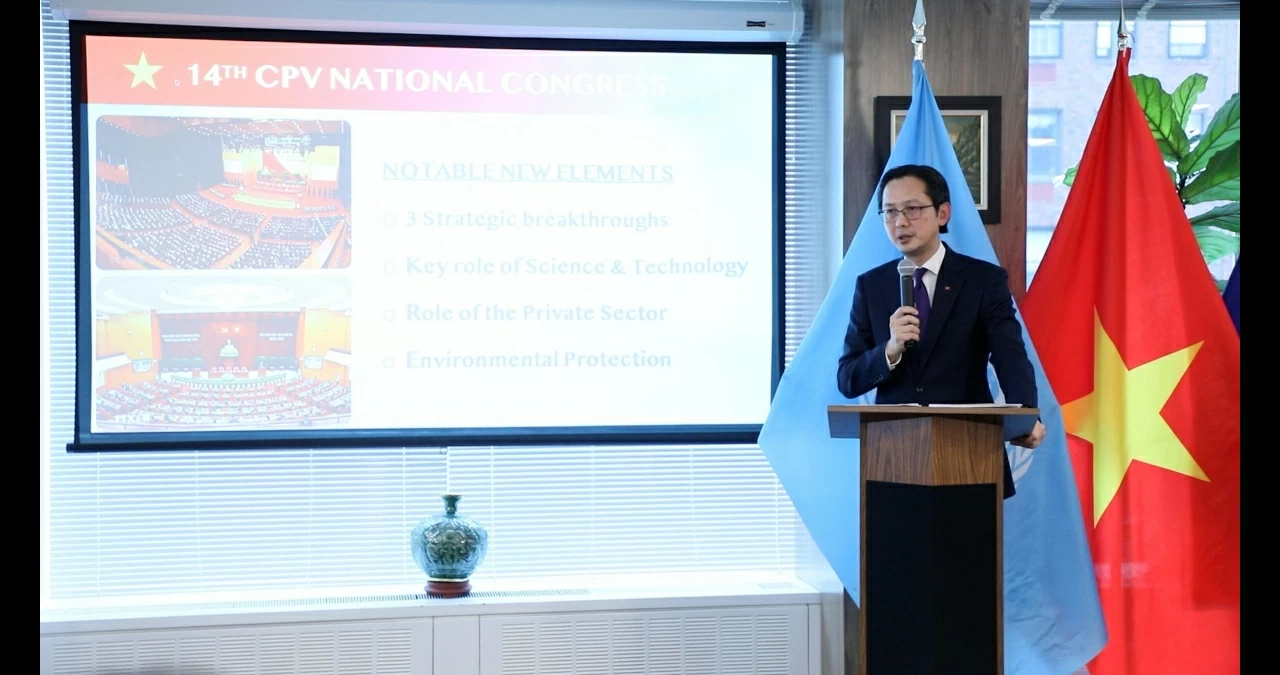 Phái đoàn Việt Nam tại Liên hợp quốc thông tin cho báo chí quốc tế  tại New York về Đại hội Đảng toàn quốc lần thứ XIV