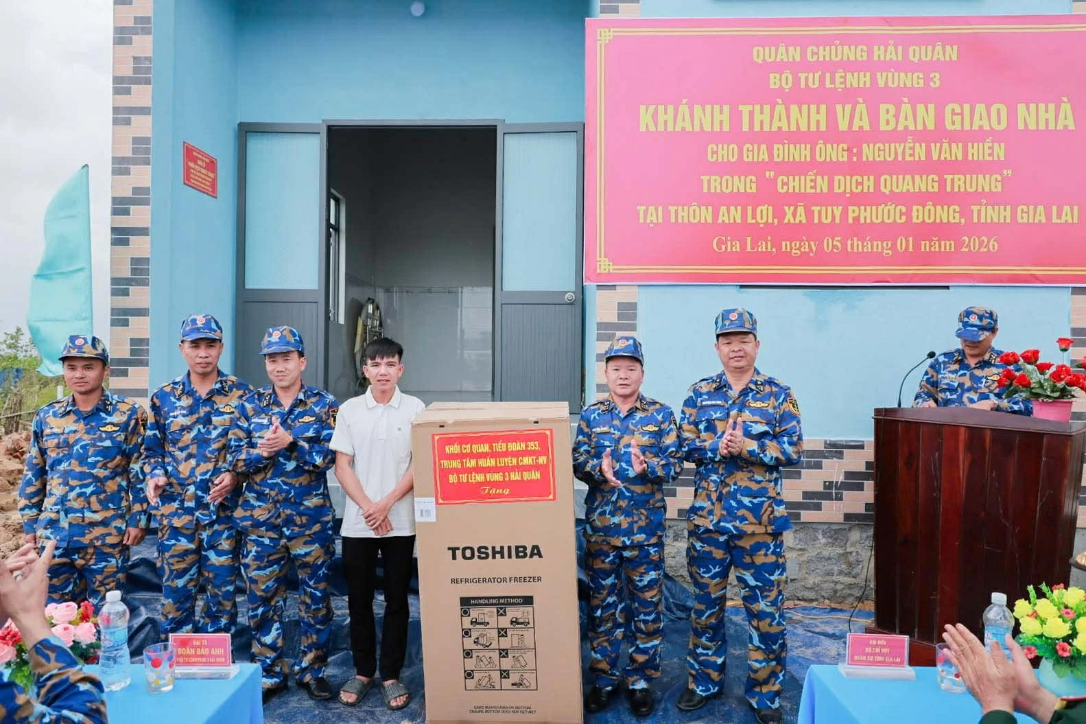 Chiến dịch Quang Trung: Cán bộ, chiến sĩ Vùng 3 Hải quân xây 6 căn nhà cho người dân trong 35 ngày