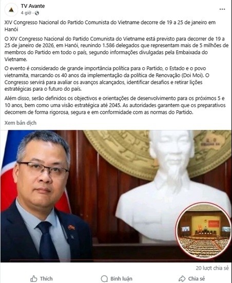 Đại sứ Dương Chính Chức trả lời truyền thông địa phương Angola về Đại hội XIV của Đảng