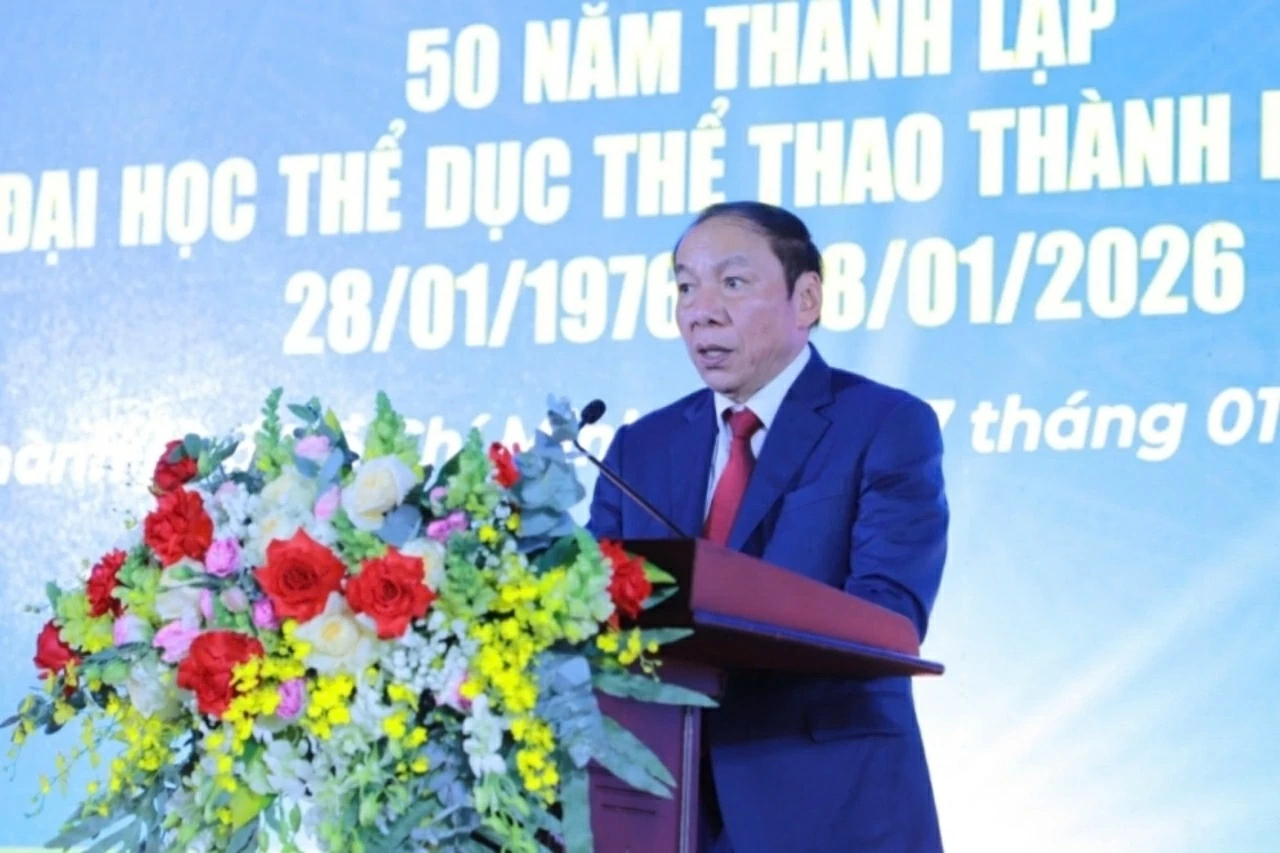 Bô trưởng Bộ VHTTDL Nguyễn Văn Hùng phát biểu chỉ đạo tại buổi lễ.