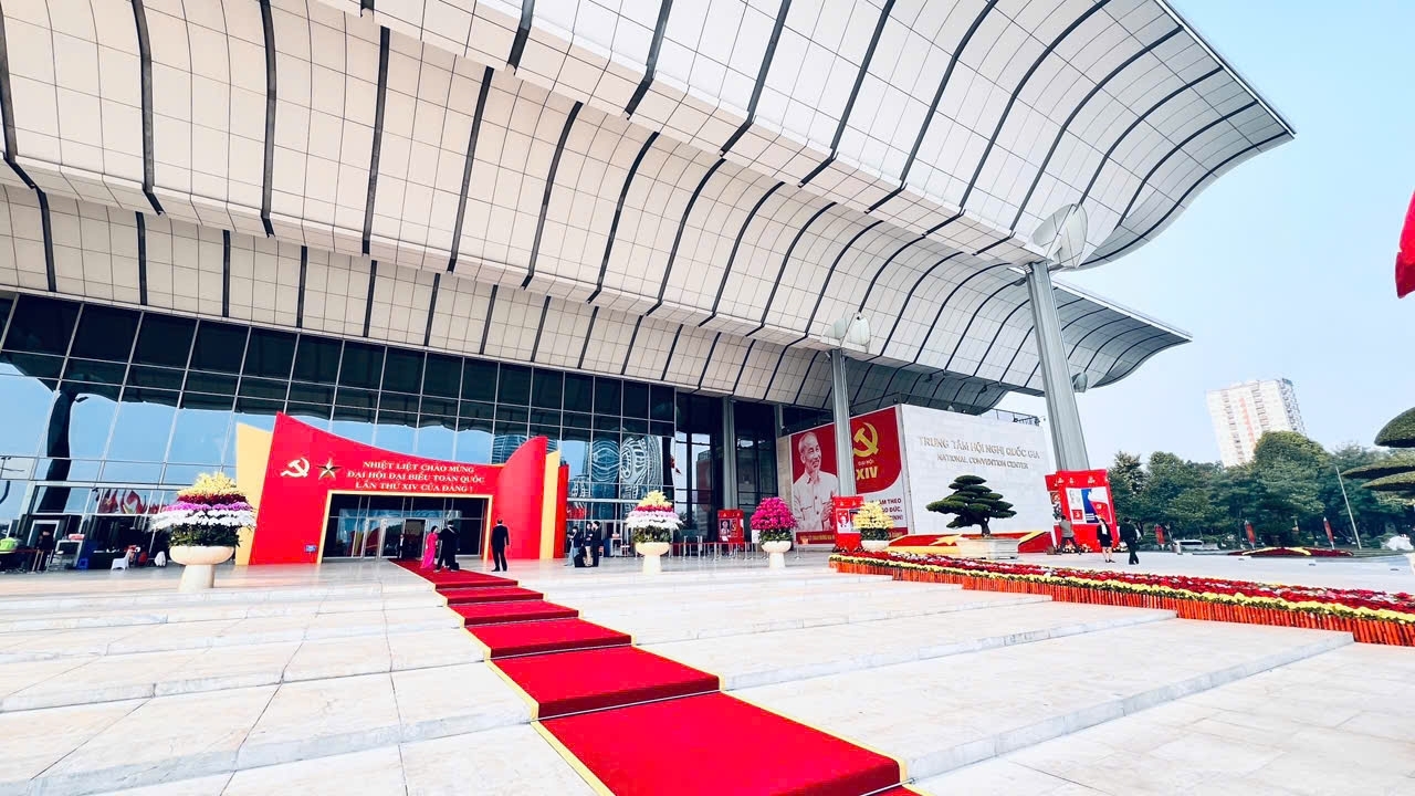 Trung tâm Hội nghị Quốc gia trước ngày khai mạc Đại hội XIV của Đảng