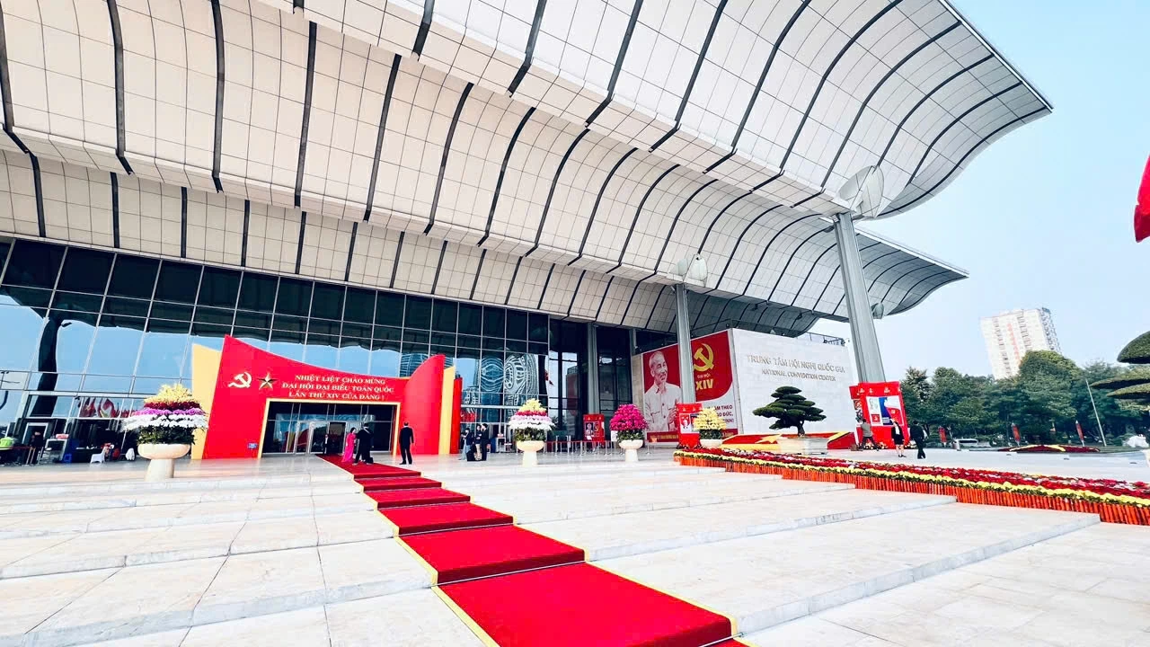 Trung tâm Hội nghị Quốc gia trước ngày khai mạc Đại hội XIV của Đảng