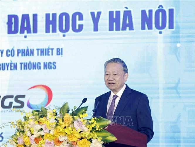 Tổng Bí thư Tô Lâm phát biểu tại buổi lễ. (Nguồn: TTXVN) Tổng Bí thư Tô Lâm phát biểu tại buổi lễ. (Nguồn: TTXVN)