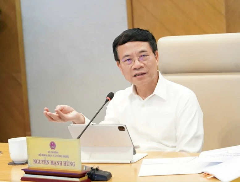 Bộ trưởng Khoa học và Công nghệ Nguyễn Mạnh Hùng phát biểu tại Hội nghị giao ban quản lý nhà nước quý II/2025 giữa Bộ và các sở KH&CN địa phương. (Nguồn: VGP)