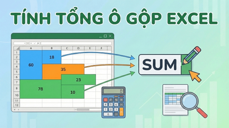 Hướng dẫn cách tính tổng các ô gộp trong Excel mà không bị lỗi