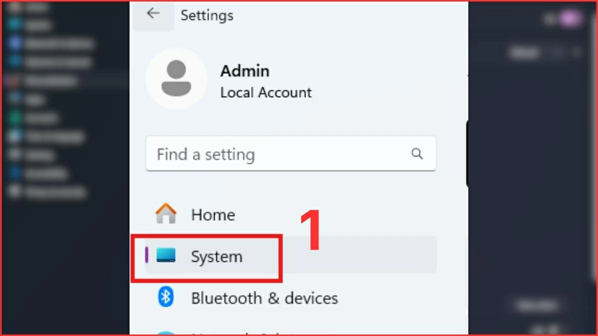 Nhấn Windows + I để mở cài đặt, sau đó chọn System.