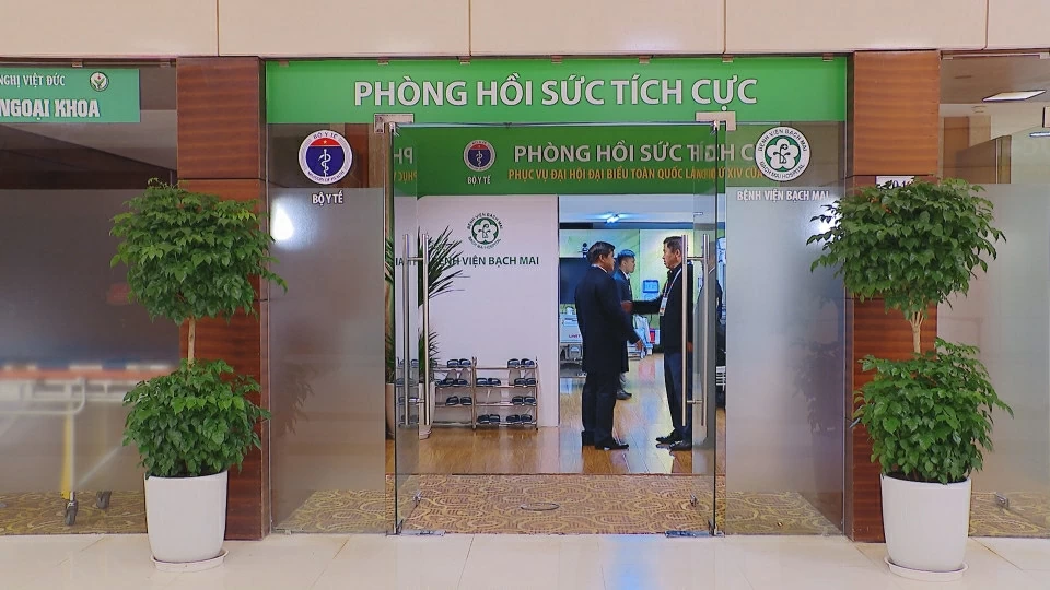 Phòng hồi sức tích cực tại Trung tâm Hội nghị quốc gia - nơi diễn ra tại Đại hội Đại biểu toàn quốc lần thứ XIV của Đảng. (Nguồn: Vietnam+)