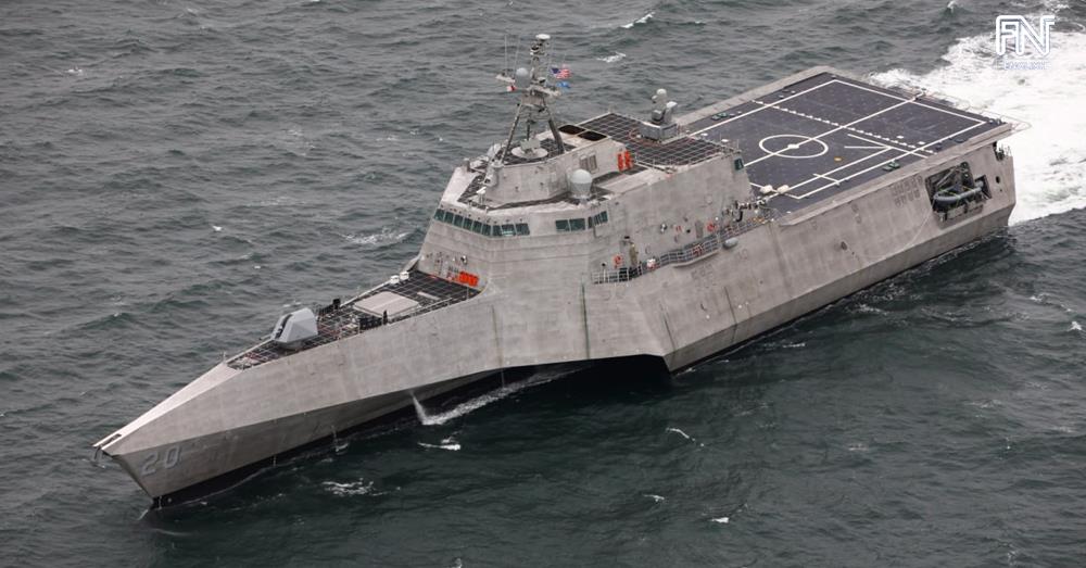 Tàu chiến Mỹ chuẩn bị cập bến quân cảng Ream của Campuchia. (Nguồn: Fresh News) Tàu chiến Mỹ chuẩn bị cập bến quân cảng Ream của Campuchia. (Nguồn: Fresh News)