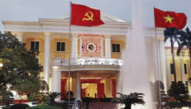 Trụ sở Văn phòng Trung ương Đảng, nơi diễn ra Hội nghị lần thứ nhất Ban Chấp hành Trung ương Đảng khóa XIV. Ảnh: TTXVN
