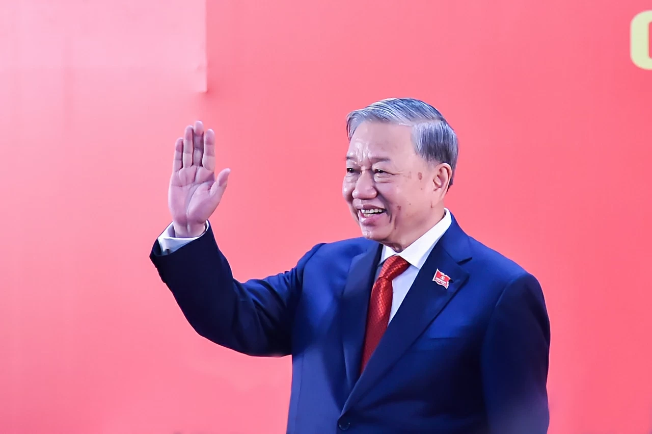 Tổng Bí thư Tô Lâm chủ trì Họp báo quốc tế thông báo kết quả Đại hội XIV của Đảng. (Ảnh: Quang Hòa)