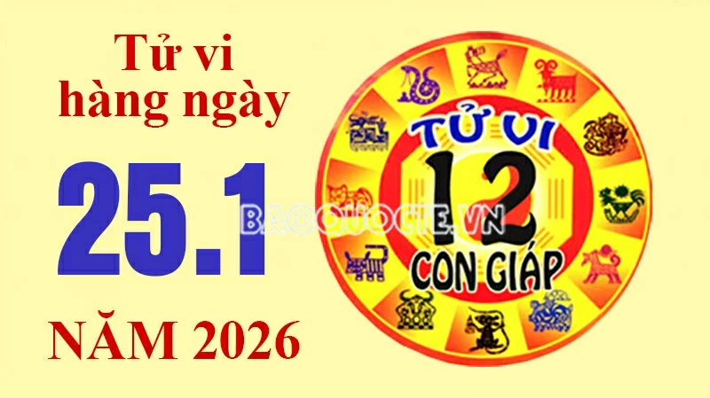 Tử vi hôm nay, xem tử vi 12 con giáp hôm nay ngày 25/1/2026: