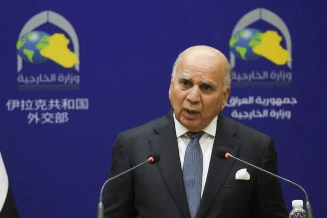 Ngoại trưởng Iraq Fuad Hussein phát biểu trong cuộc họp báo tại Baghdad (Iraq) 