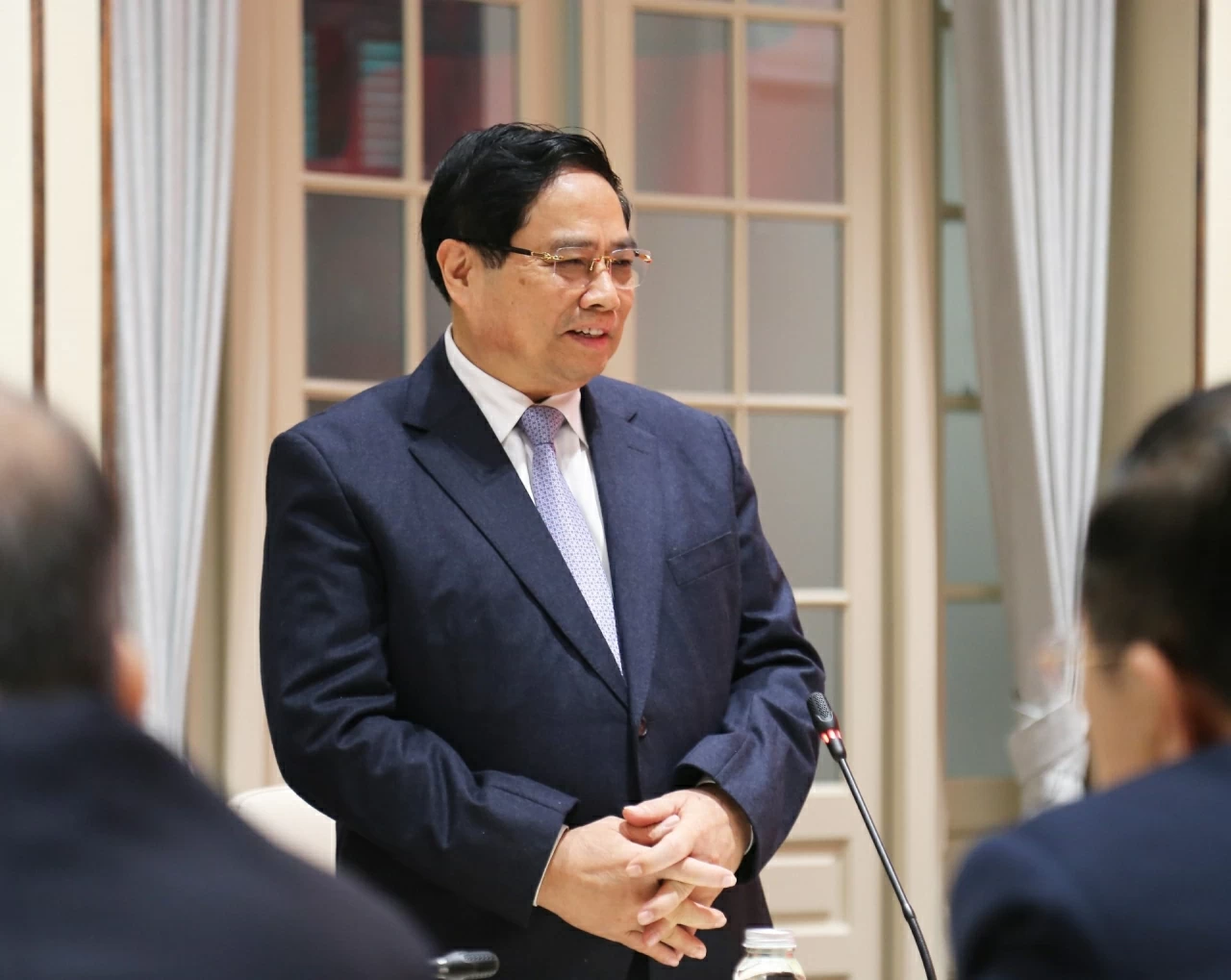 Thủ tướng Chính phủ Phạm Minh Chính phát biểu tại buổi làm việc. (Ảnh: Thành Long) Thủ tướng Chính phủ Phạm Minh Chính phát biểu tại buổi làm việc. (Ảnh: Thành Long)