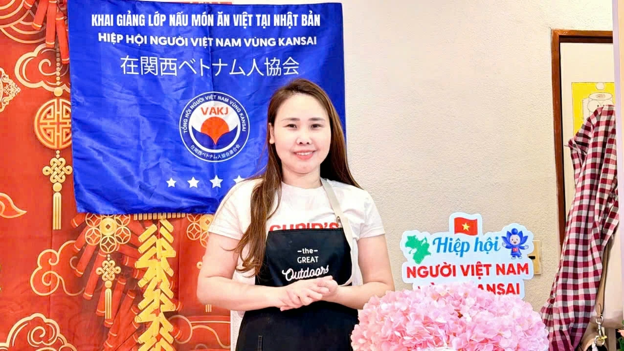 Bà Lê Thương, Phó Chủ tịch Liên hiệp Hội Người Việt Nam tại Nhật Bản cho biết đây là dịp dịp để chị em phụ nữ gặp gỡ, trao đổi kinh nghiệm, tăng cường đoàn kết. (Nguồn: Hiệp hội Người Việt Nam vùng Kansai)