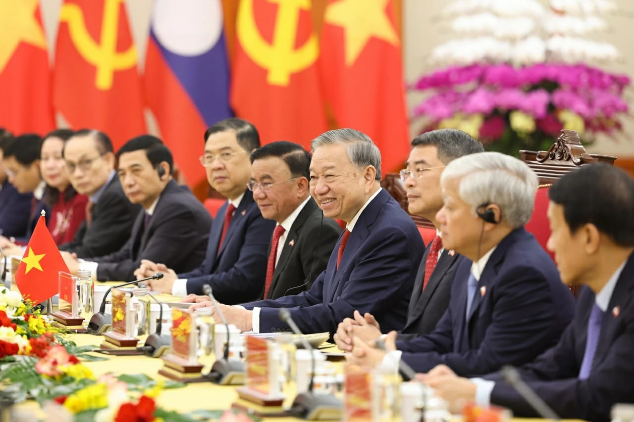 Tổng Bí thư Tô Lâm hội đàm với Tổng Bí thư, Chủ tịch nước Lào Thongloun Sisoulith
