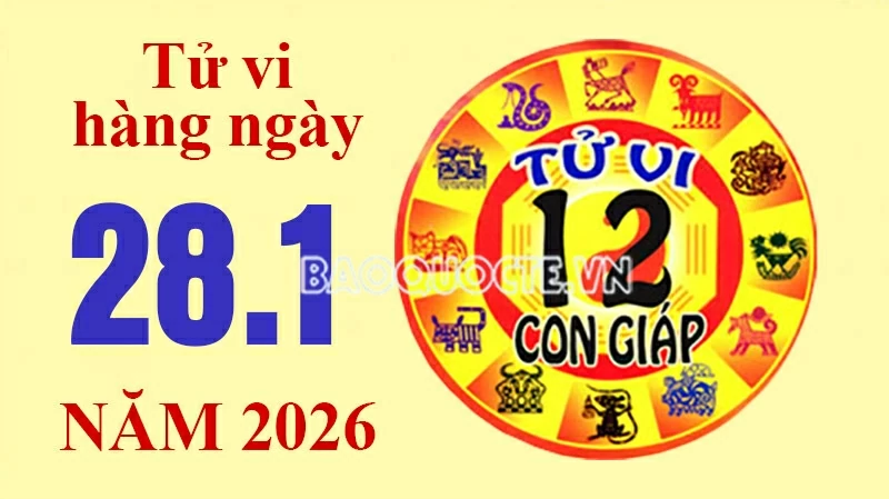 Tử vi hôm nay, xem tử vi 12 con giáp hôm nay ngày 28/1/2026: Tử vi hôm nay, xem tử vi 12 con giáp hôm nay ngày 28/1/2026: