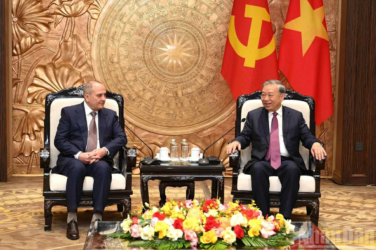 Tổng Bí thư Tô Lâm tiếp ông Tahir Budagov, Phó Chủ tịch kiêm Chánh Văn phòng Trung ương Đảng Azerbaijan Mới﻿.