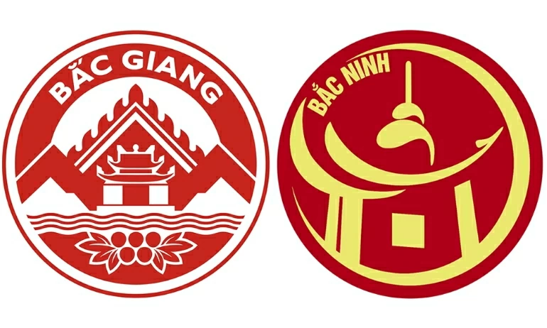 Logo của 2 tỉnh Bắc Giang, Bắc Ninh trước khi sáp nhập.