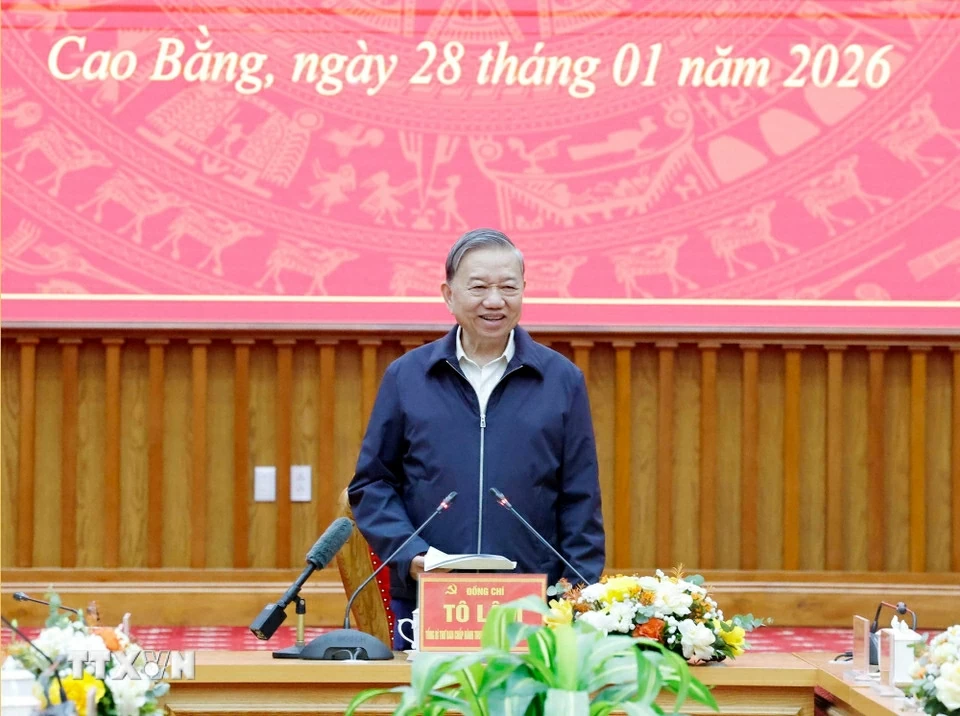 Tổng Bí thư Tô Lâm: Tỉnh Cao Bằng giữ vững ổn định xã hội, bảo đảm chủ quyền biên giới quốc gia Tổng Bí thư Tô Lâm: Tỉnh Cao Bằng giữ vững ổn định xã hội, bảo đảm chủ quyền biên giới quốc gia