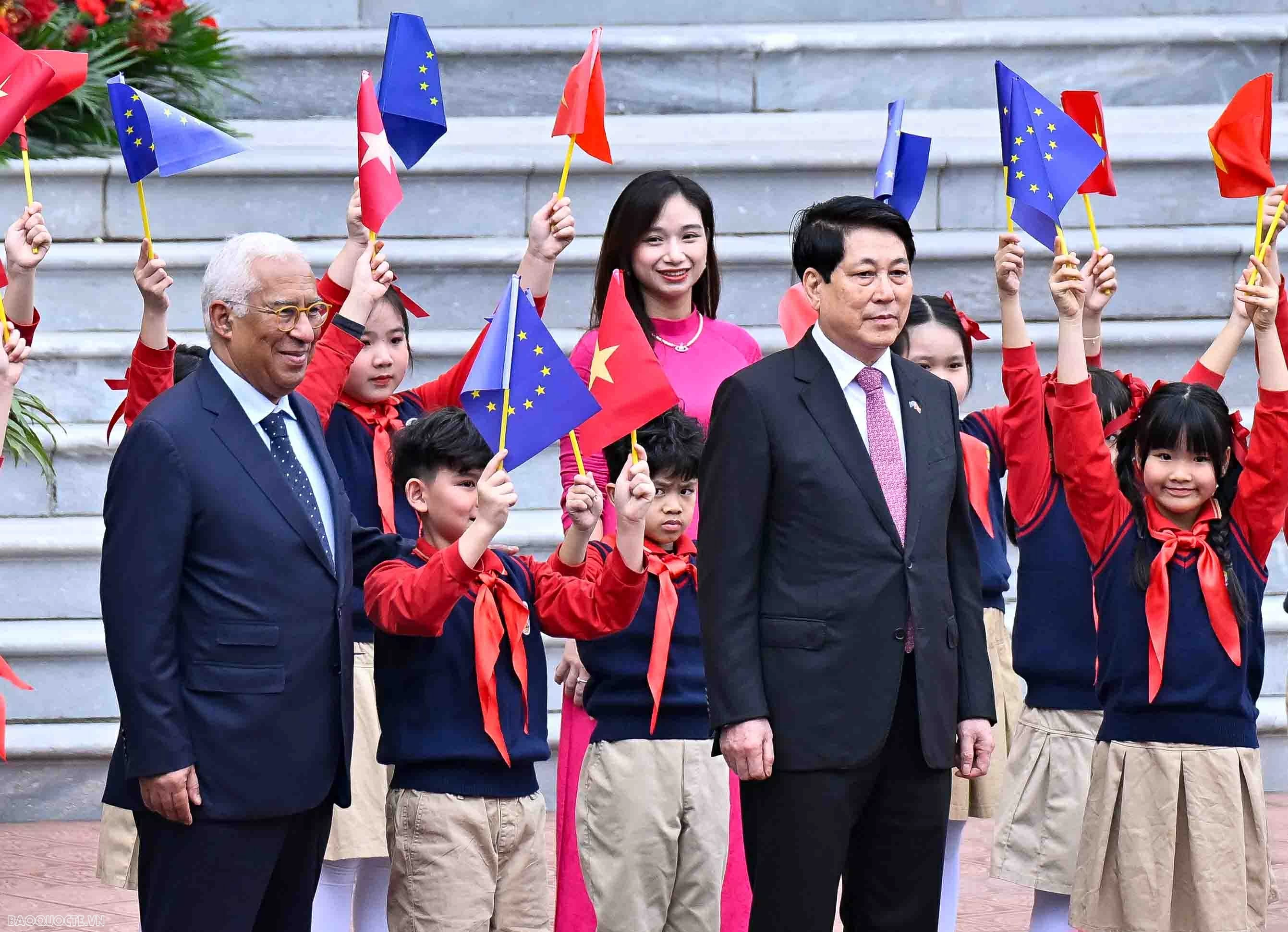 Chủ tịch nước Lương Cường chủ trì lễ đón chính thức Chủ tịch Hội đồng châu Âu