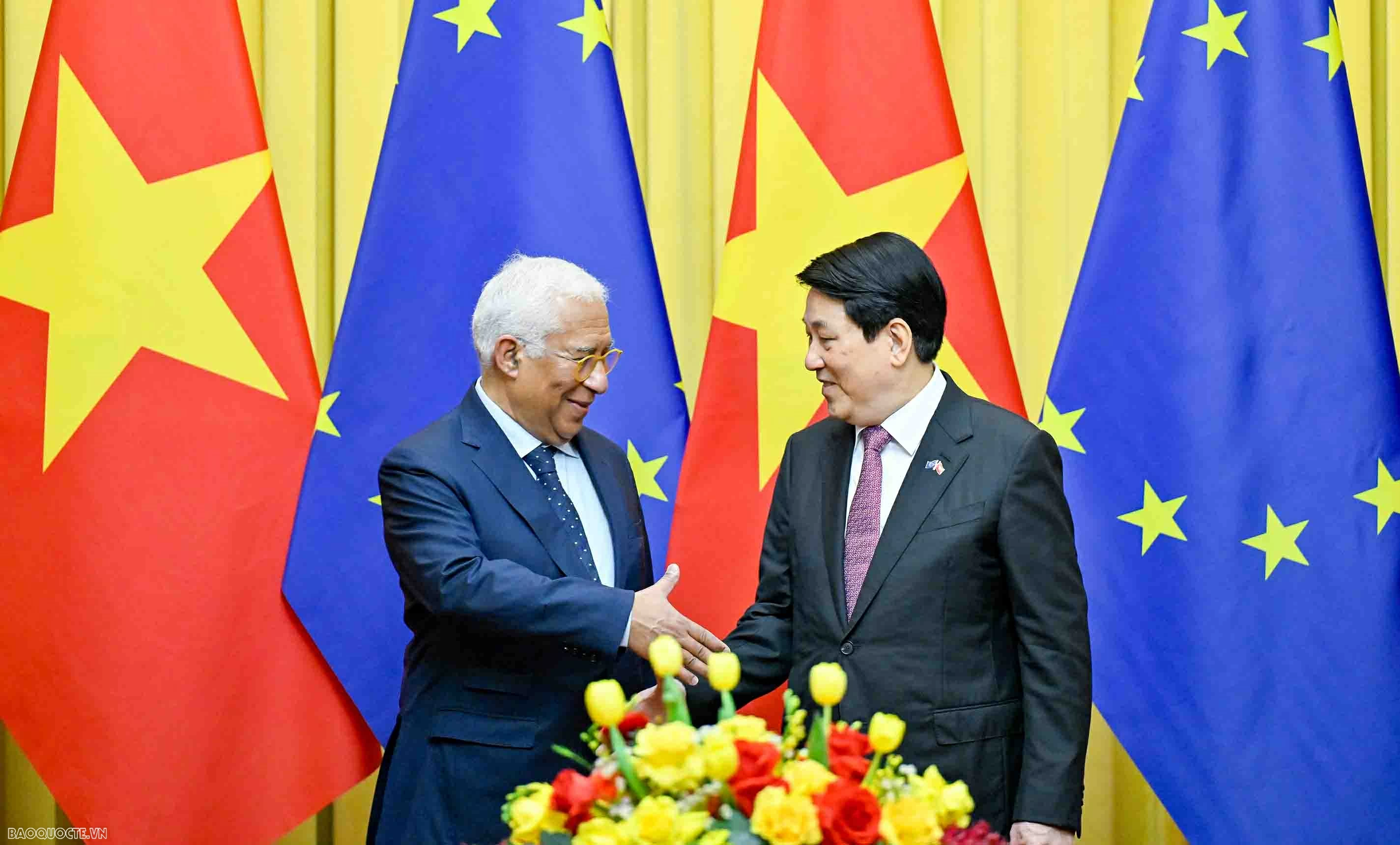 Chủ tịch nước Lương Cường chủ trì lễ đón chính thức Chủ tịch Hội đồng châu Âu