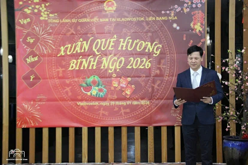 Cộng đồng người Việt tại Viễn Đông chúc mừng thành công Đại hội Đảng XIV, hướng về Tết cổ truyền ở quê hương Lan tỏa thành công của Đại hội Đảng XIV tới cộng đồng người Việt vùng Viễn Đông, hướng về Tết cổ truyền Bính Ngọ 2026