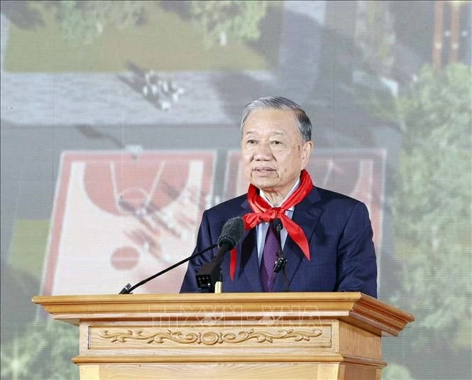 Tổng Bí thư Tô Lâm dự lễ khánh thành trường phổ thông nội trú liên cấp tại Điện Biên