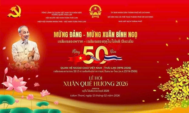 Gần 1.000 kiều bào sẽ tham dự Lễ hội Xuân Quê hương 2026 tại Đông Bắc Thái Lan Gần 1.000 kiều bào sẽ tham dự Lễ hội Xuân Quê hương 2026 tại Đông Bắc Thái Lan