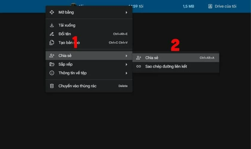 Lấy link mới để chia sẻ.