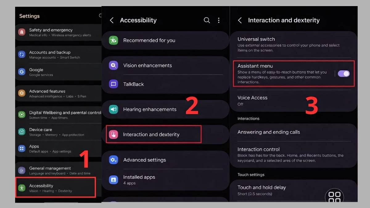 Cách chụp màn hình bằng Menu trợ năng.
