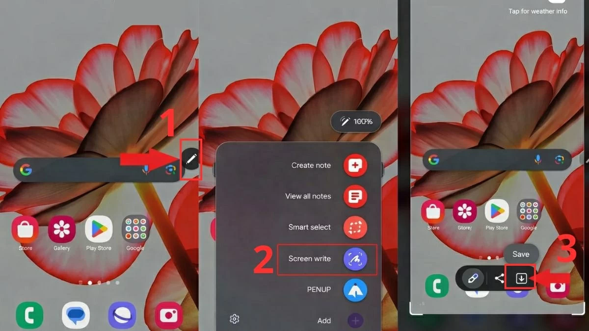 Chụp màn hình bằng S Pen.