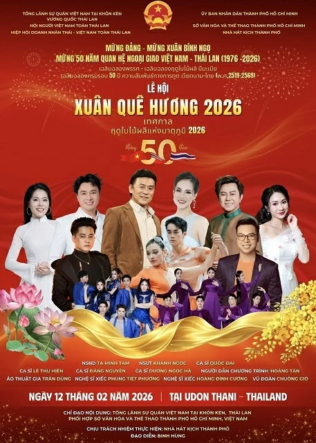 Gần 1.000 kiều bào sẽ tham dự Lễ hội Xuân Quê hương 2026 tại Đông Bắc Thái Lan Gần 1.000 kiều bào sẽ tham dự Lễ hội Xuân Quê hương 2026 tại Đông Bắc Thái Lan