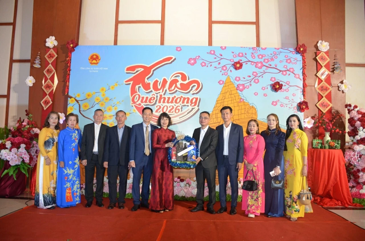 Xuân Quê hương 2026 tại Pakse: Vui mừng, phấn khởi trước thành công của Đại hội XIV Đảng Cộng sản Việt Nam và Đại hội XII Đảng Nhân nhân Cách mạng Lào