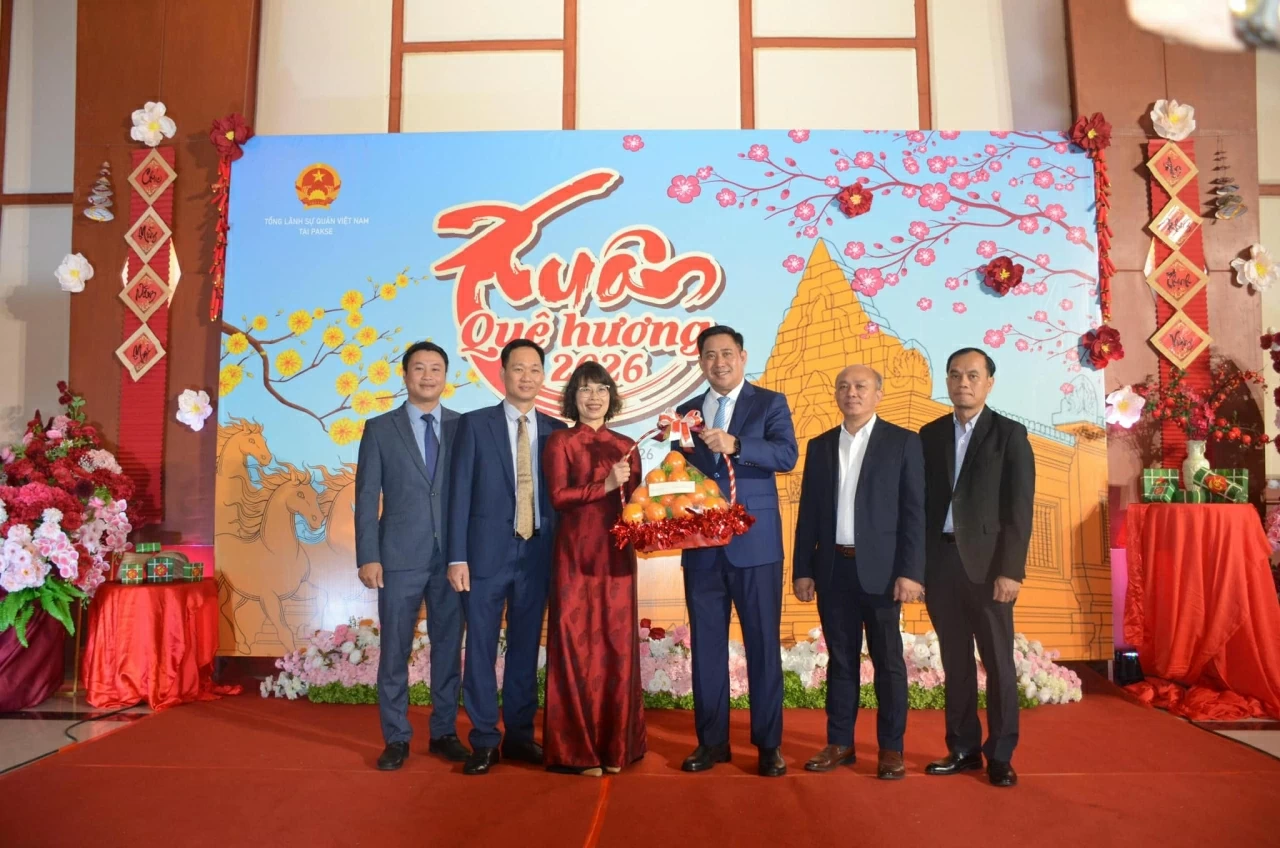 Xuân Quê hương 2026 tại Pakse: Vui mừng, phấn khởi trước thành công của Đại hội XIV Đảng Cộng sản Việt Nam và Đại hội XII Đảng Nhân nhân Cách mạng Lào