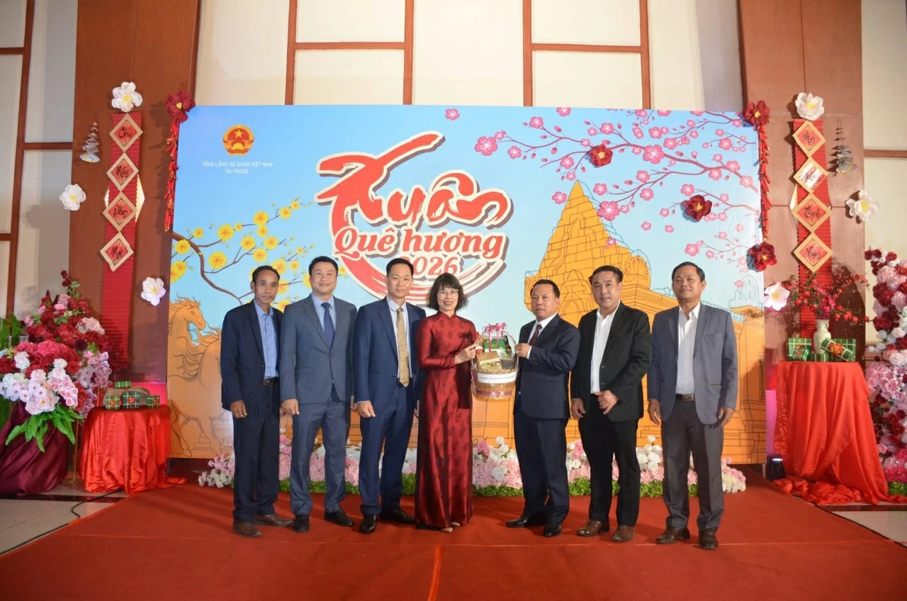 Xuân Quê hương 2026 tại Pakse: Vui mừng, phấn khởi trước thành công của Đại hội XIV Đảng Cộng sản Việt Nam và Đại hội XII Đảng Nhân nhân Cách mạng Lào